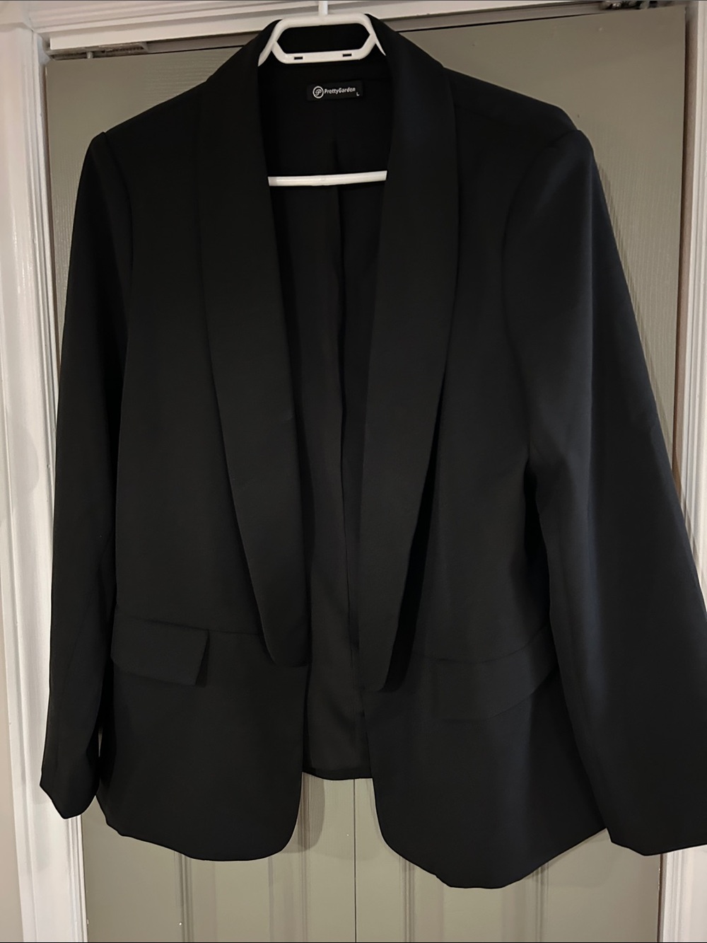 Pretty Garden Black Women's Shawl Collar Blazer